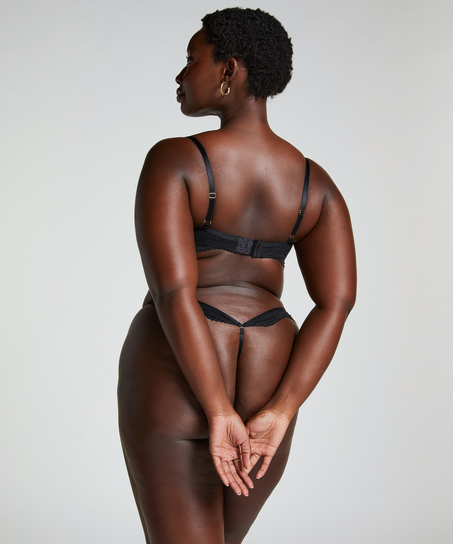 Biustonosz p&oacute;łusztywniany usztywniany z fiszbinami Belladonna, Czarny