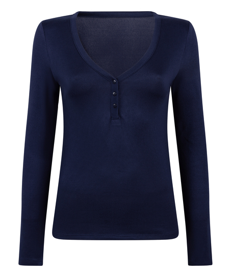 Top Henley do Piżamy, Niebieski
