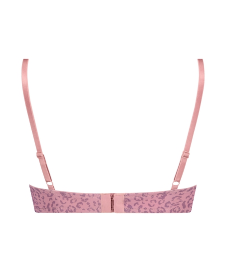 Usztywniony biustonosz z fiszbinami i zwierzęcym wzorem, Fioletowy