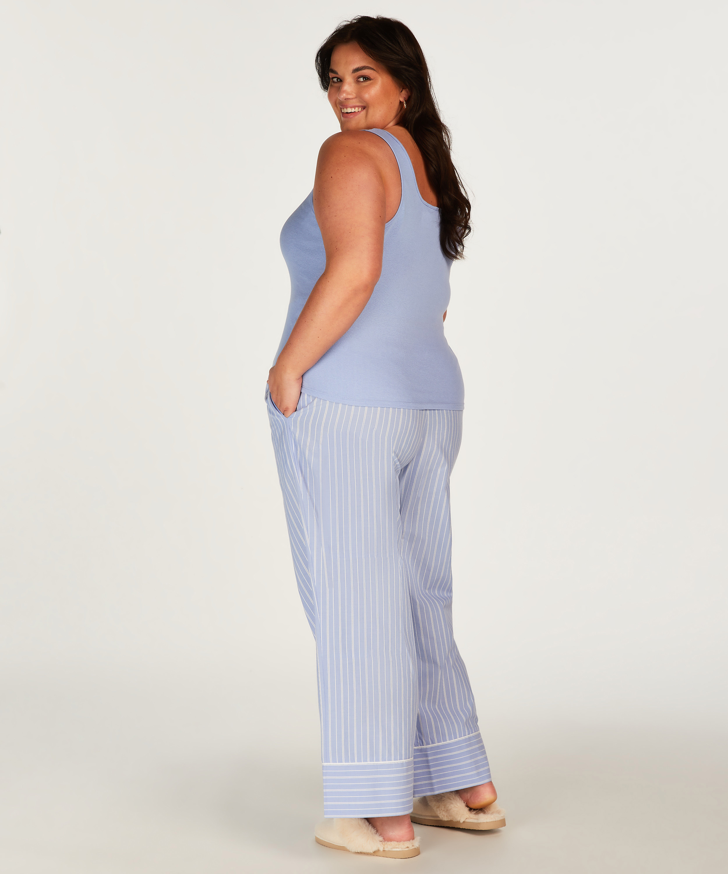 Koszulka bez rękaw&oacute;w z dżerseju, Niebieski, main