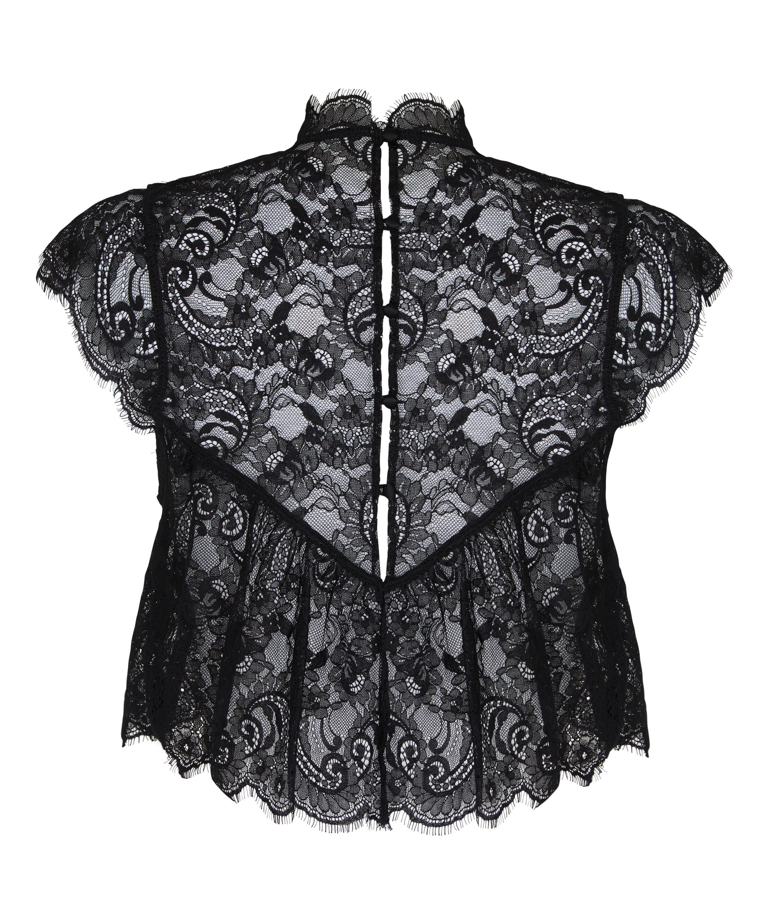 Top Allover Lace Legacy, Czarny, main