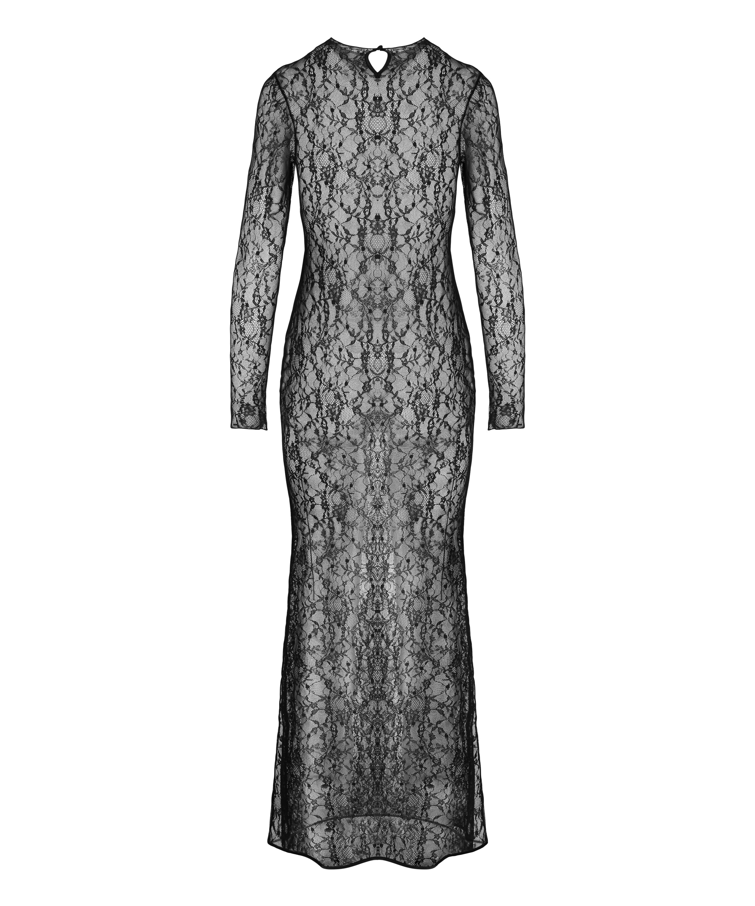 Halka Allover Lace, Czarny, main