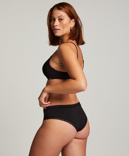 3 pary brazylian&oacute;w bawełnianych Georgia, Czarny