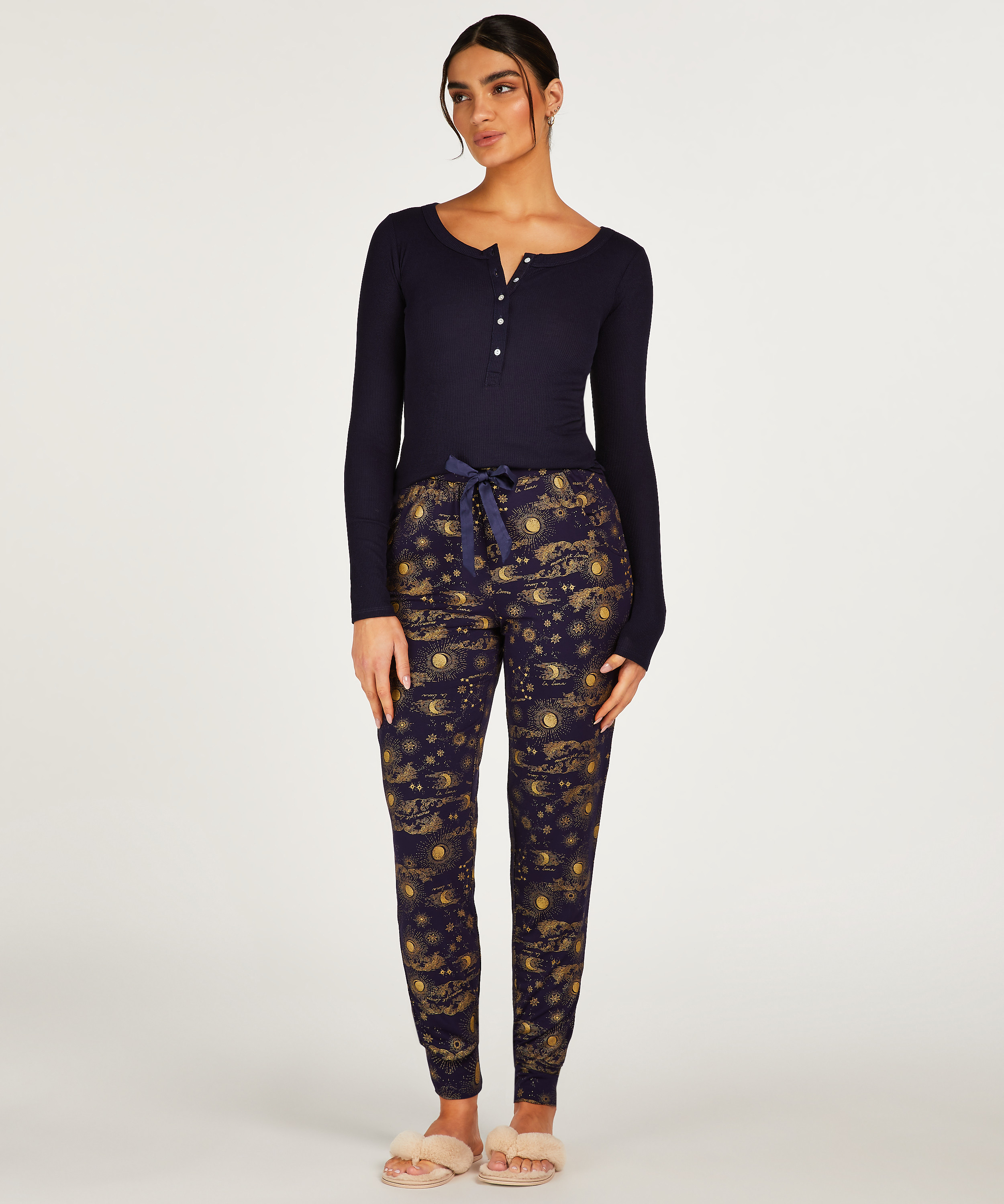 Tall Spodnie od piżamy Jersey, Niebieski, main