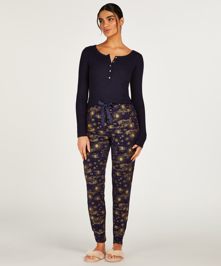 Tall Spodnie od piżamy Jersey, Niebieski