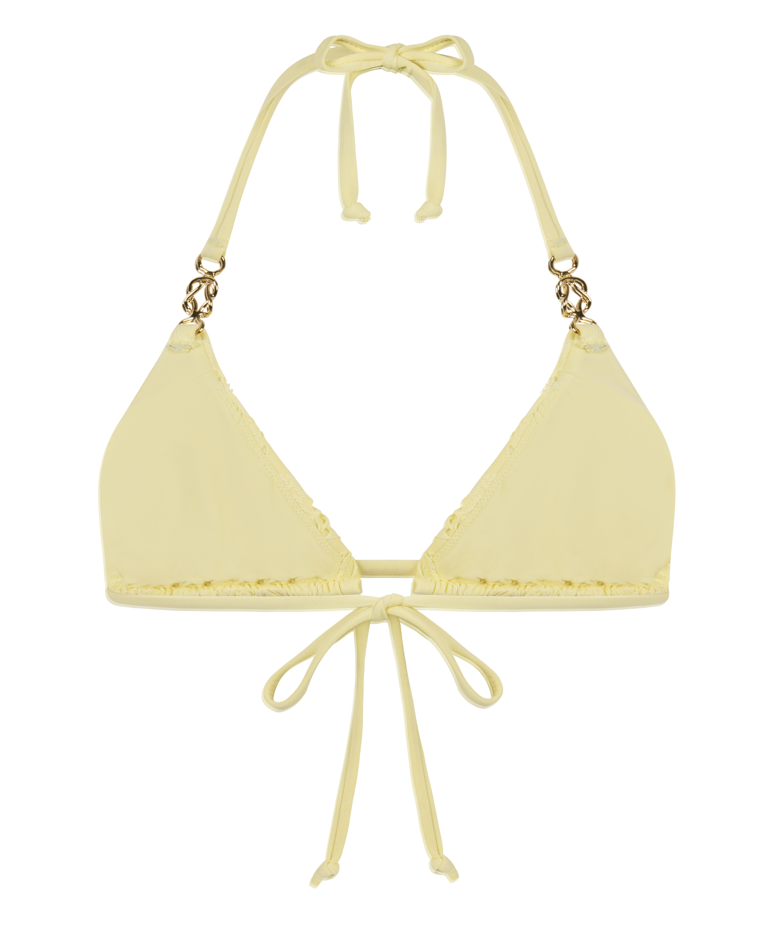 Tr&oacute;jkątna szydełkowa g&oacute;ra od bikini, Ż&oacute;łty, main