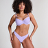 Majtki Bikini Wysoko Krojona Scallop, Fioletowy
