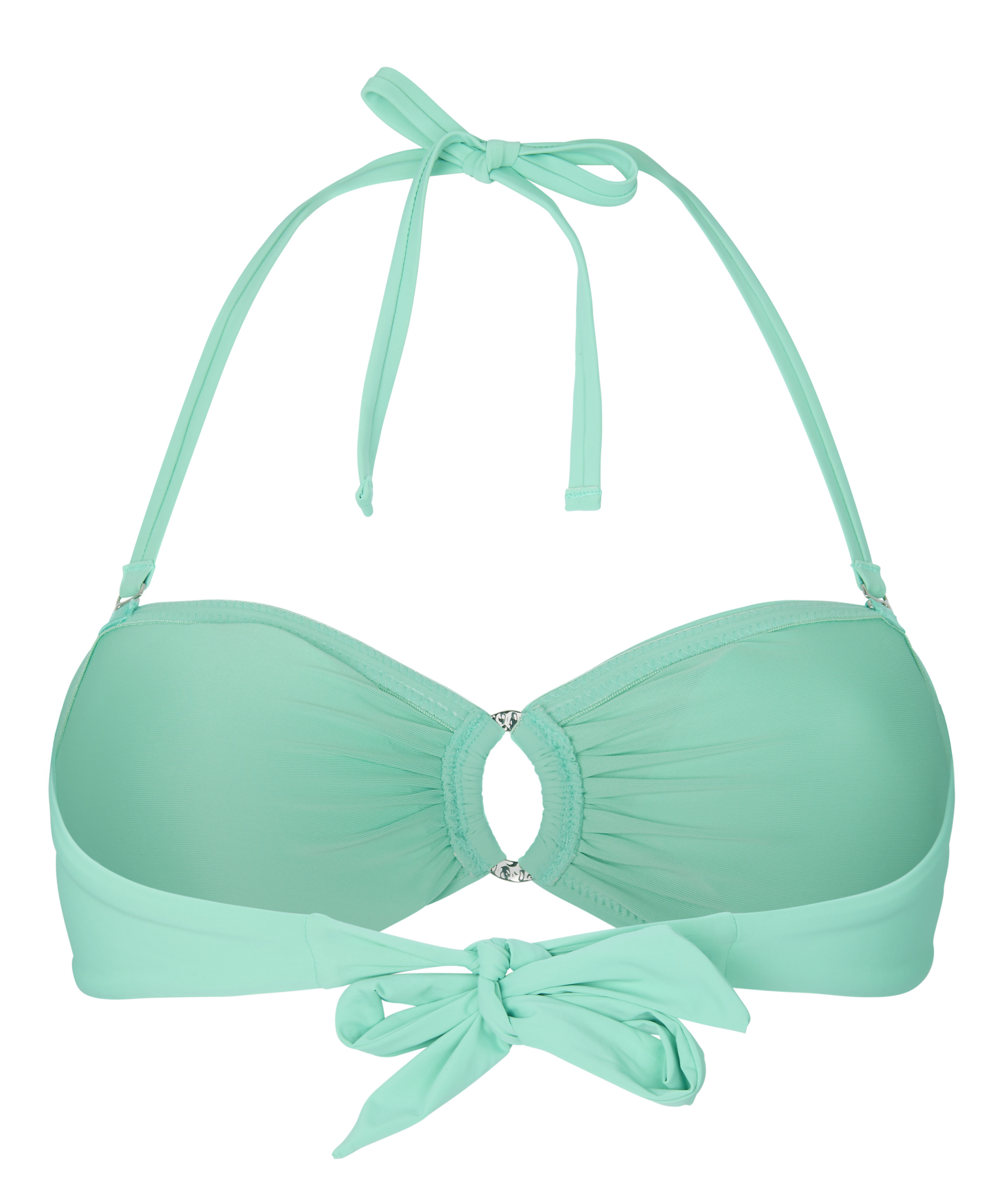 Luksusowy Top Bikini Bandeau z K&oacute;łkiem, Zielony, main