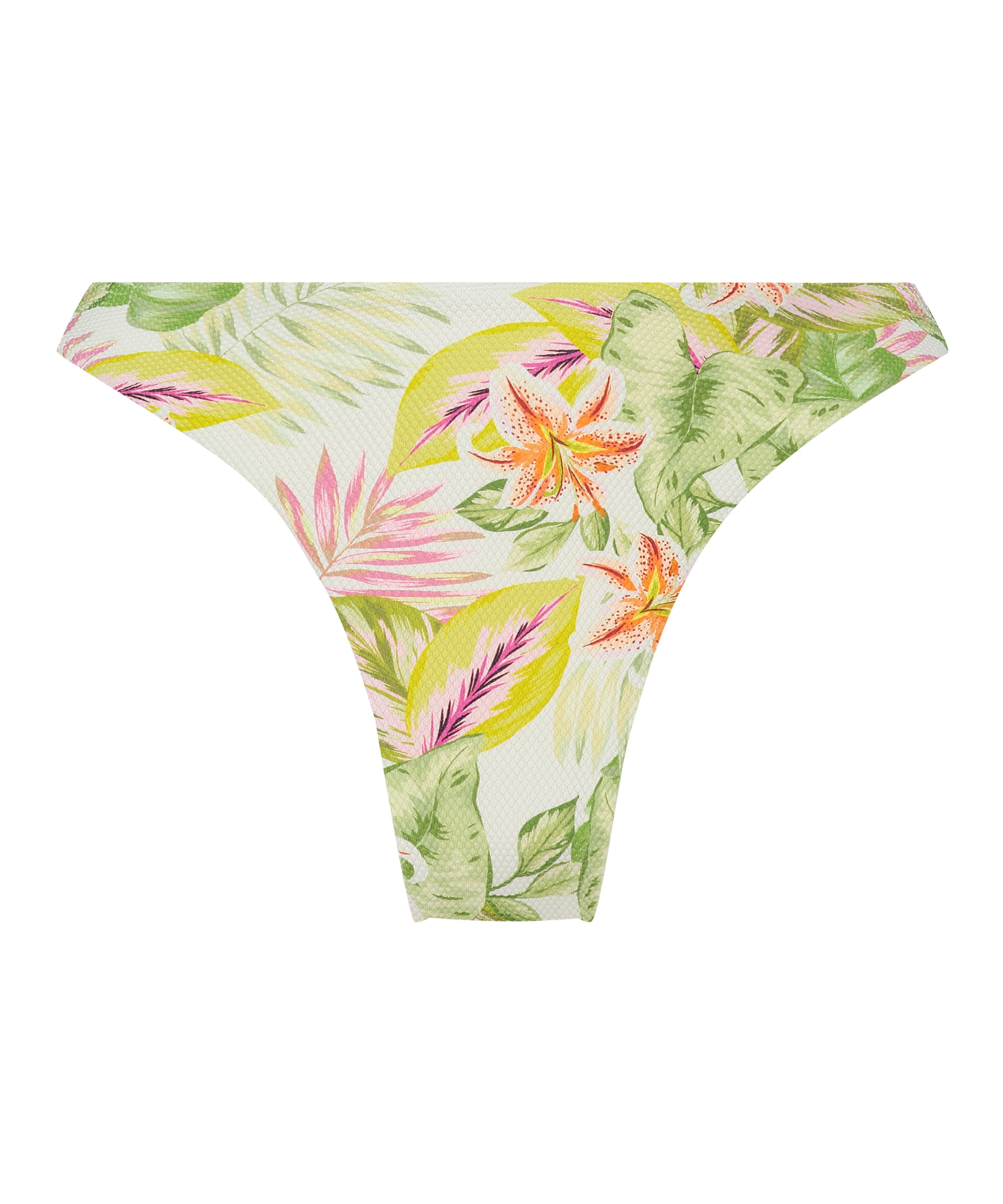 Majtki Bikini Wysoko Krojona Tropics, Biały, main