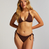 Majtki Bikini Cheeky Tanga Scallop Lurex, Brązowy