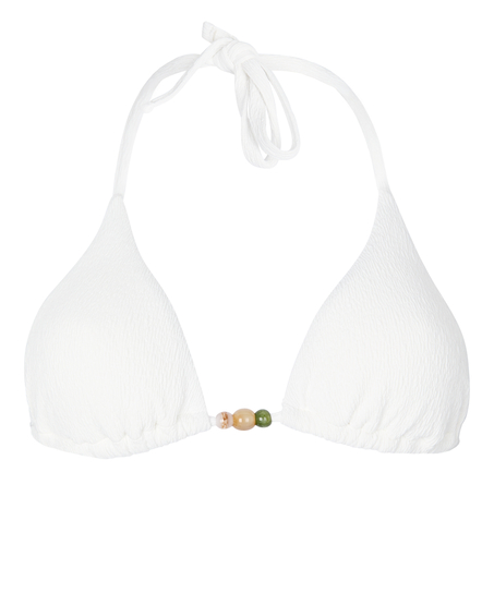 Tr&oacute;jkątny Top Bikini Crinkle, Biały