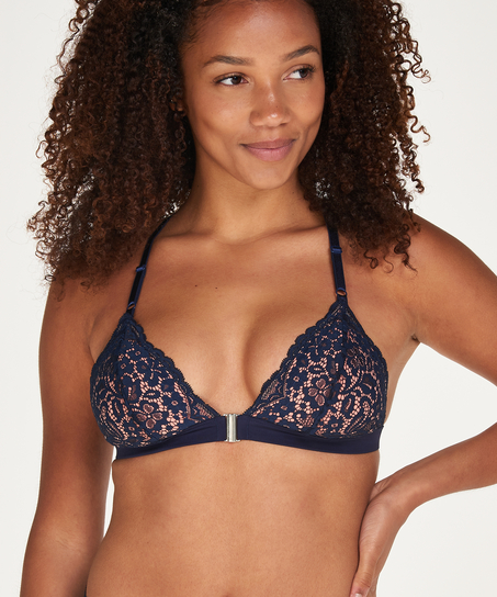 Marina Padded Triangle Bralette, Niebieski