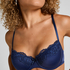 Biustonosz usztywniany z fiszbinami Lace & Shine, Niebieski