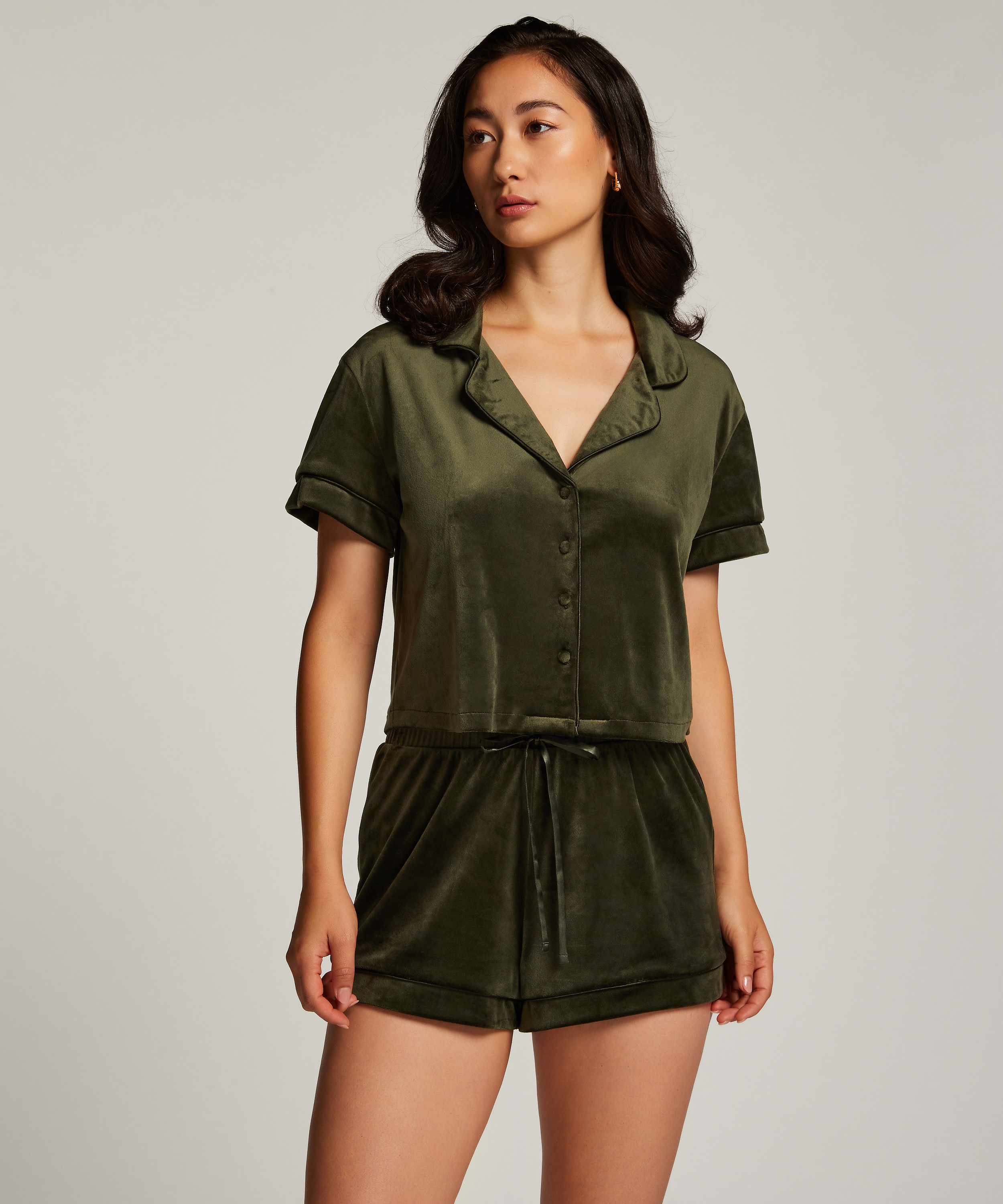 Bluza z weluru, Zielony, main