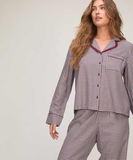 Pyjama Set Poplin Ruffle, Fioletowy