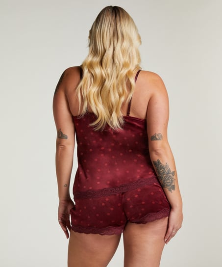 Szorty z aksamitnej koronki, Fioletowy