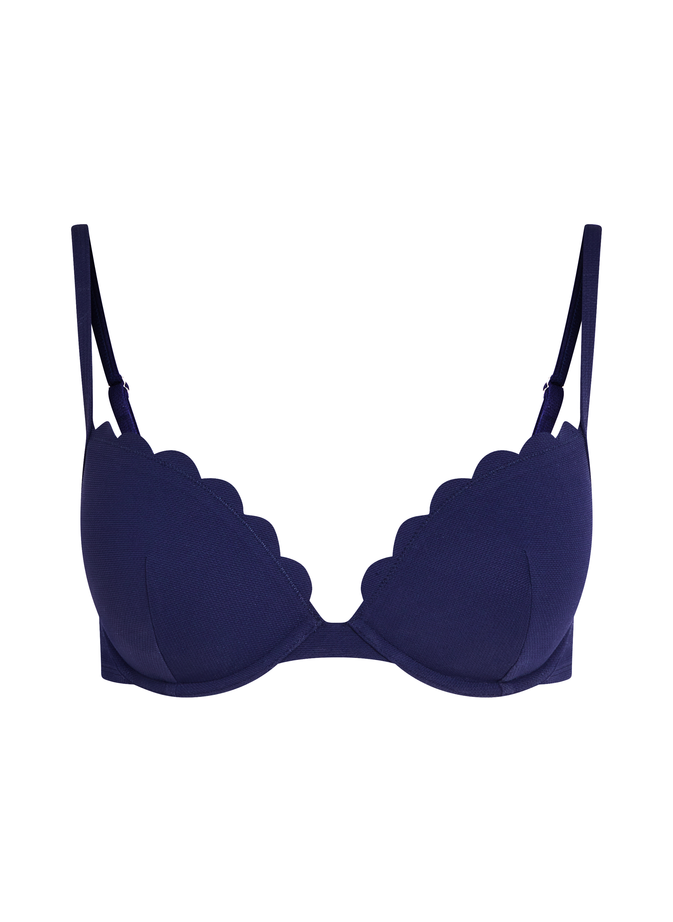 G&oacute;ra od bikini push-up z fiszbinami, z falowanym brzegiem, miseczki A &ndash; E, Niebieski, main