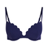 G&oacute;ra od bikini push-up z fiszbinami, z falowanym brzegiem, miseczki A &ndash; E, Niebieski