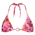 Tr&oacute;jkątna g&oacute;ra od bikini w kwiaty, R&oacute;żowy