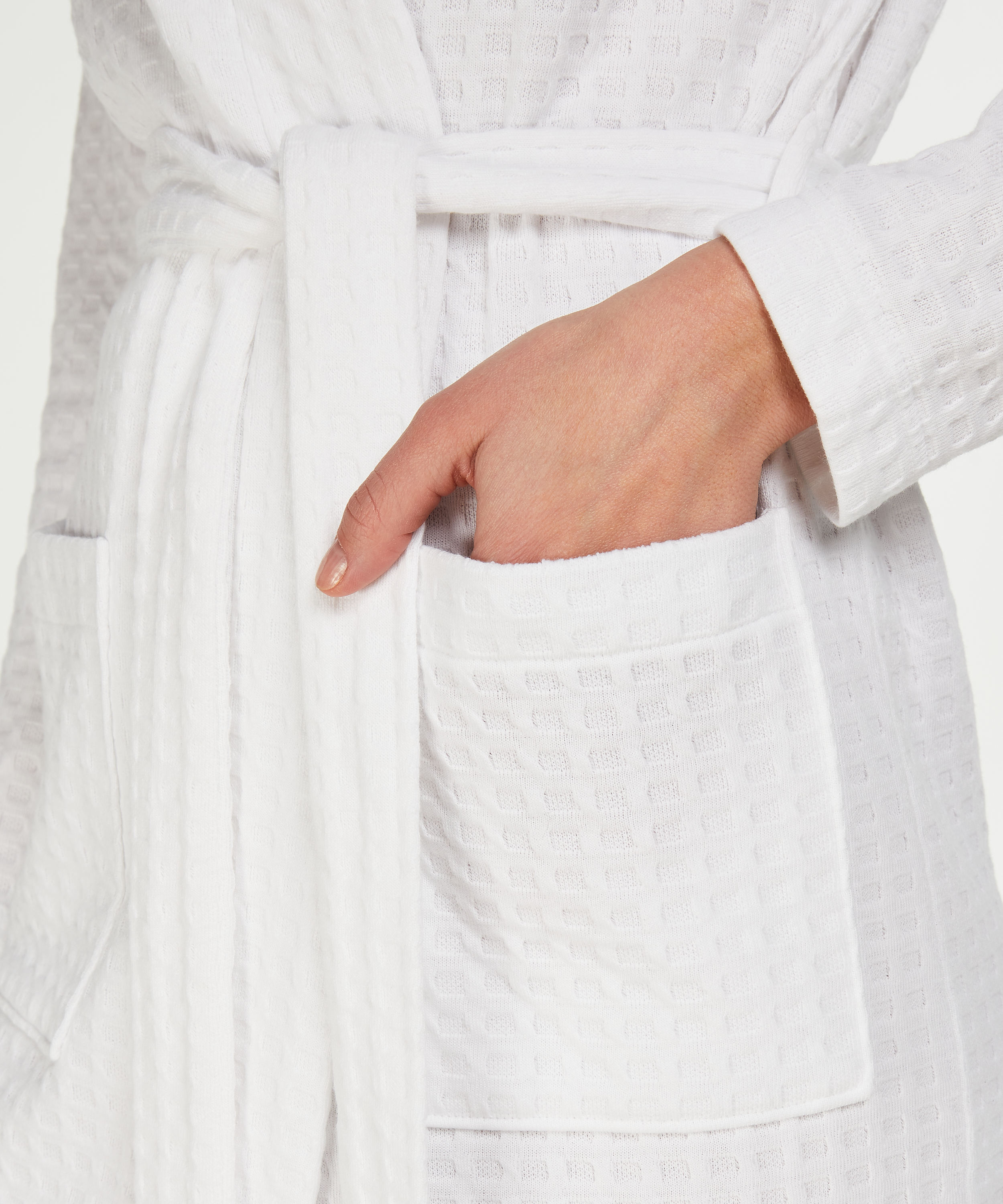 Waffle Bathrobe, Biały, main
