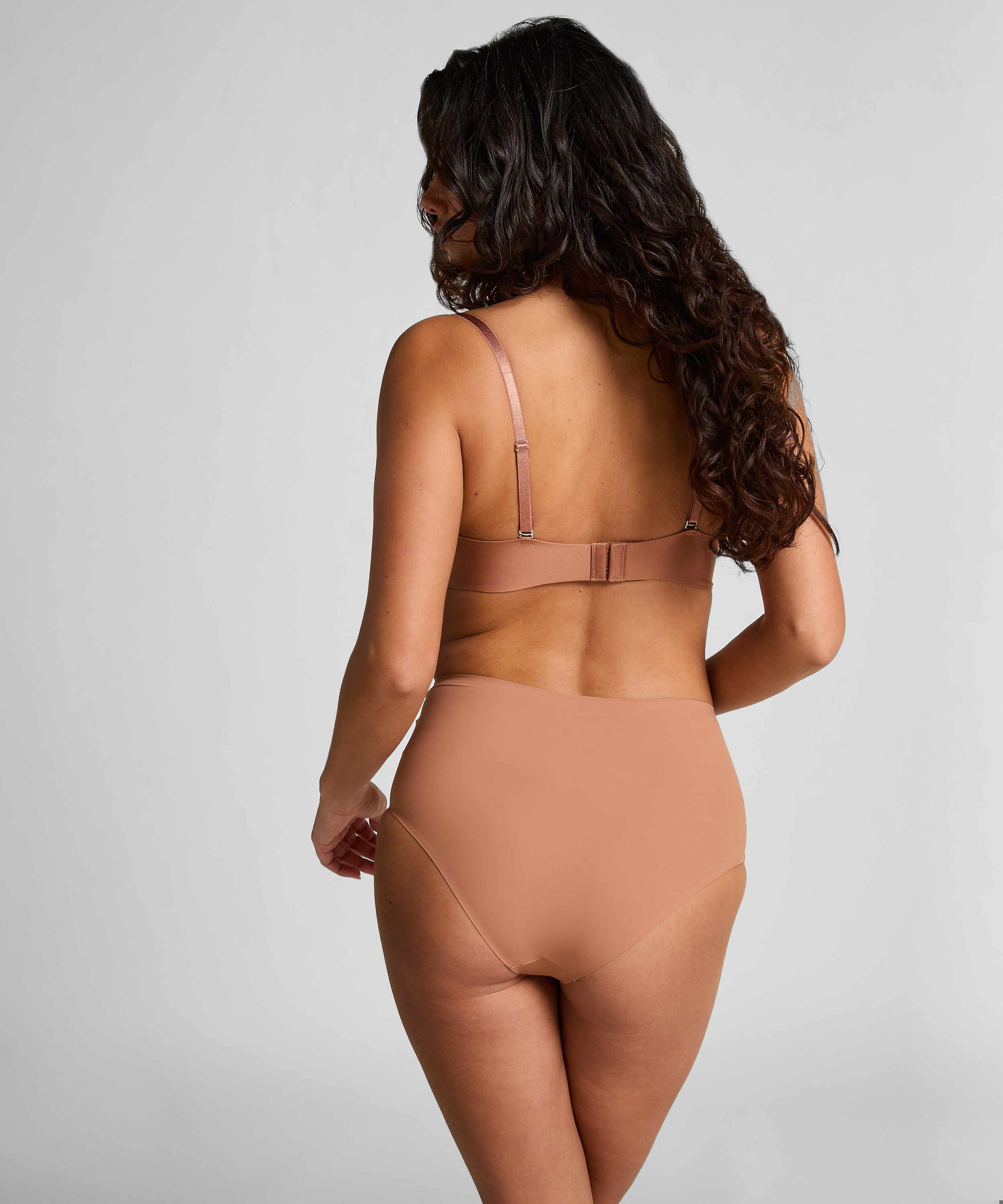 Usztywniany biustonosz z fiszbinami Jane bez ramiączek, Brązowy, main