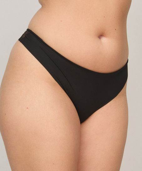 Stringi Invisible Lace Back, Czarny