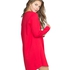 Nightshirt round neck long sleeves, Czerwony