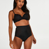 Sculpting scallop high waisted thong - Level 3, Czarny