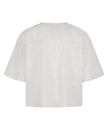 Bluzka z weluru na kr&oacute;tki rękaw, Szary