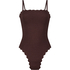 Kostium kąpielowy Bandeau Scallop, Brązowy