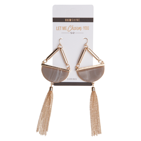 Marble Statement Earrings, Ż&oacute;łty