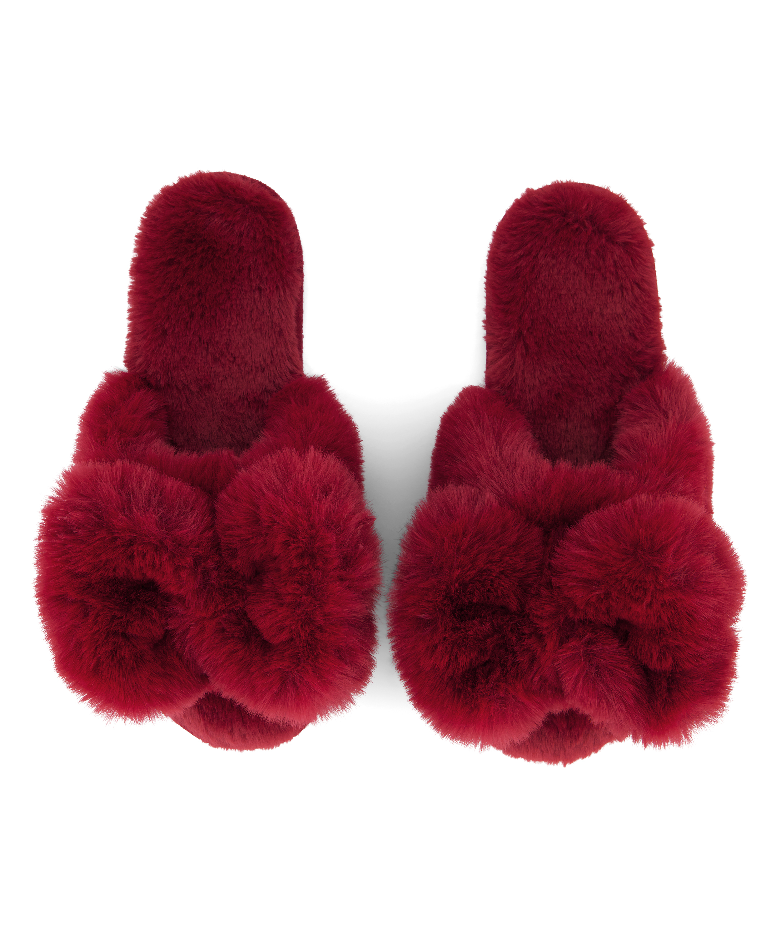 Kapcie Bow Fake Fur, Czerwony, main