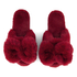 Kapcie Bow Fake Fur, Czerwony