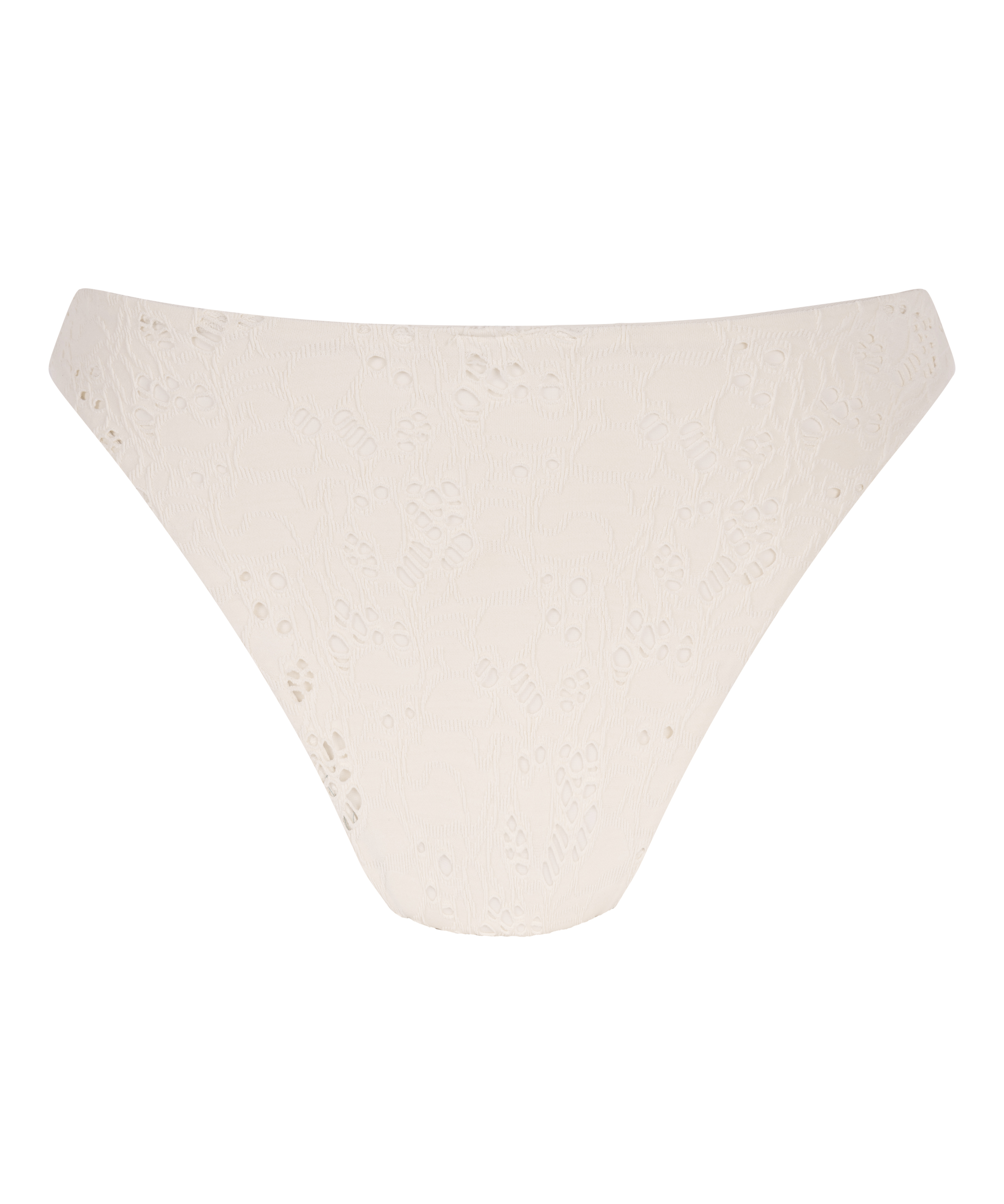 Szydełkowy d&oacute;ł od bikini z wysokim stanem, Biały, main