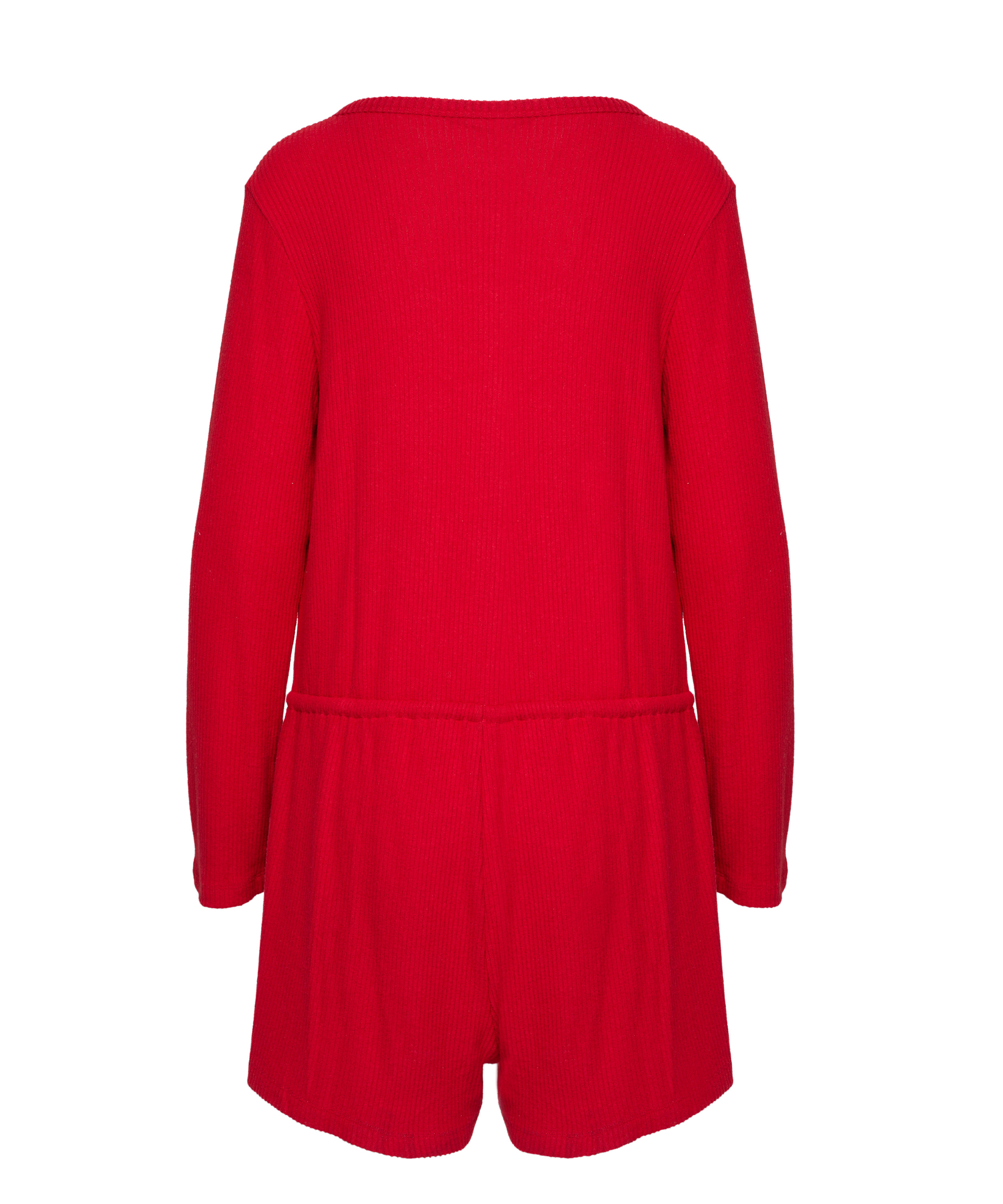 Kr&oacute;tkie onesie z dżerseju w prążki, Czerwony, main