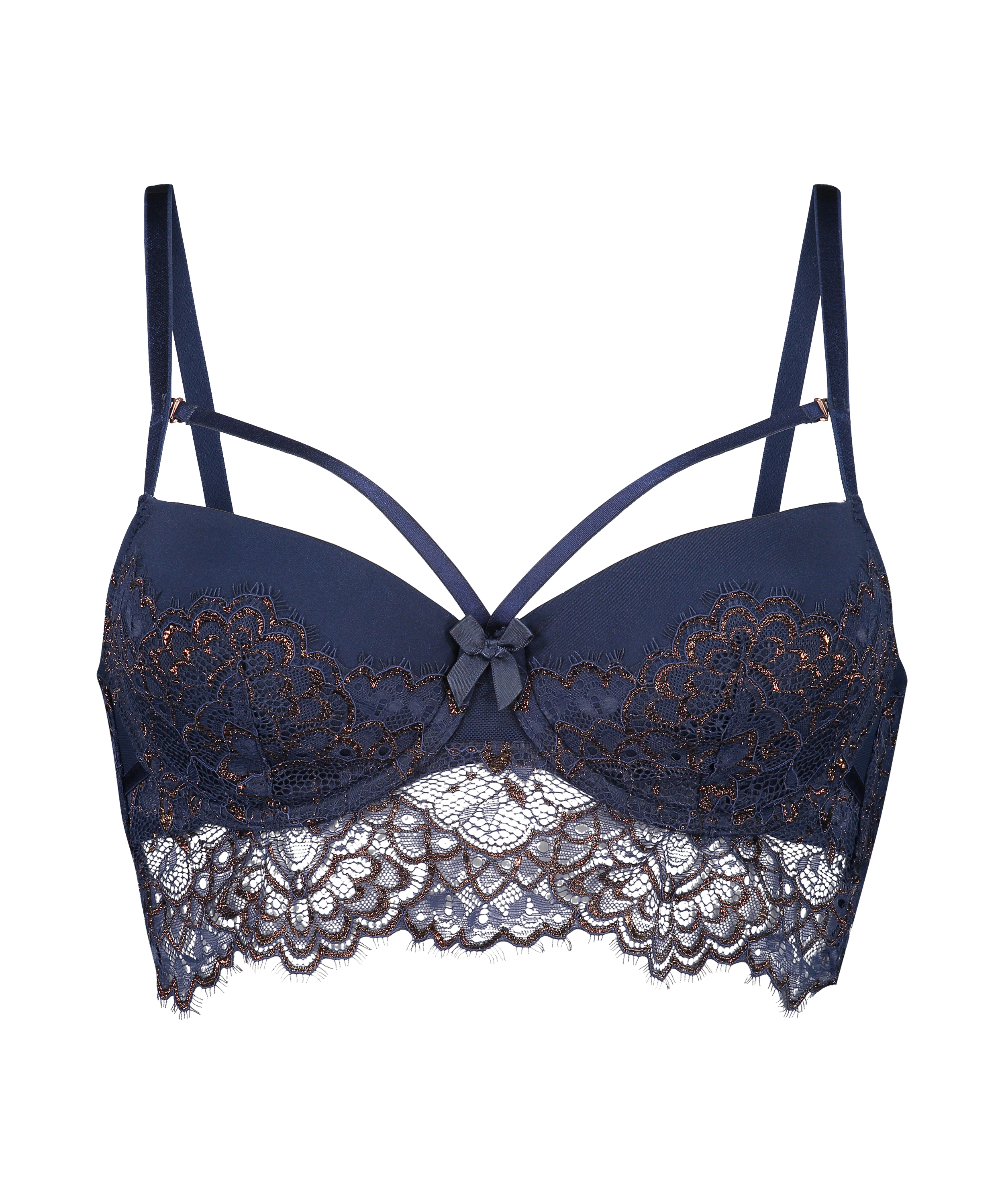 Rya Padded Longline Underwired Bra, Niebieski, main