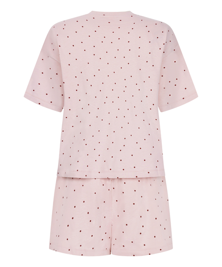 Zestaw Piżamowy Cotton Jersey Kr&oacute;tki, Fioletowy