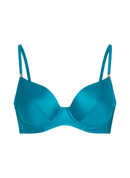 Nieusztywniany stanik bikini z fiszbinami Aqua, Zielony