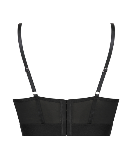 Usztywniony zabudowany  biustonosz z fiszbinami Cleo, Czarny