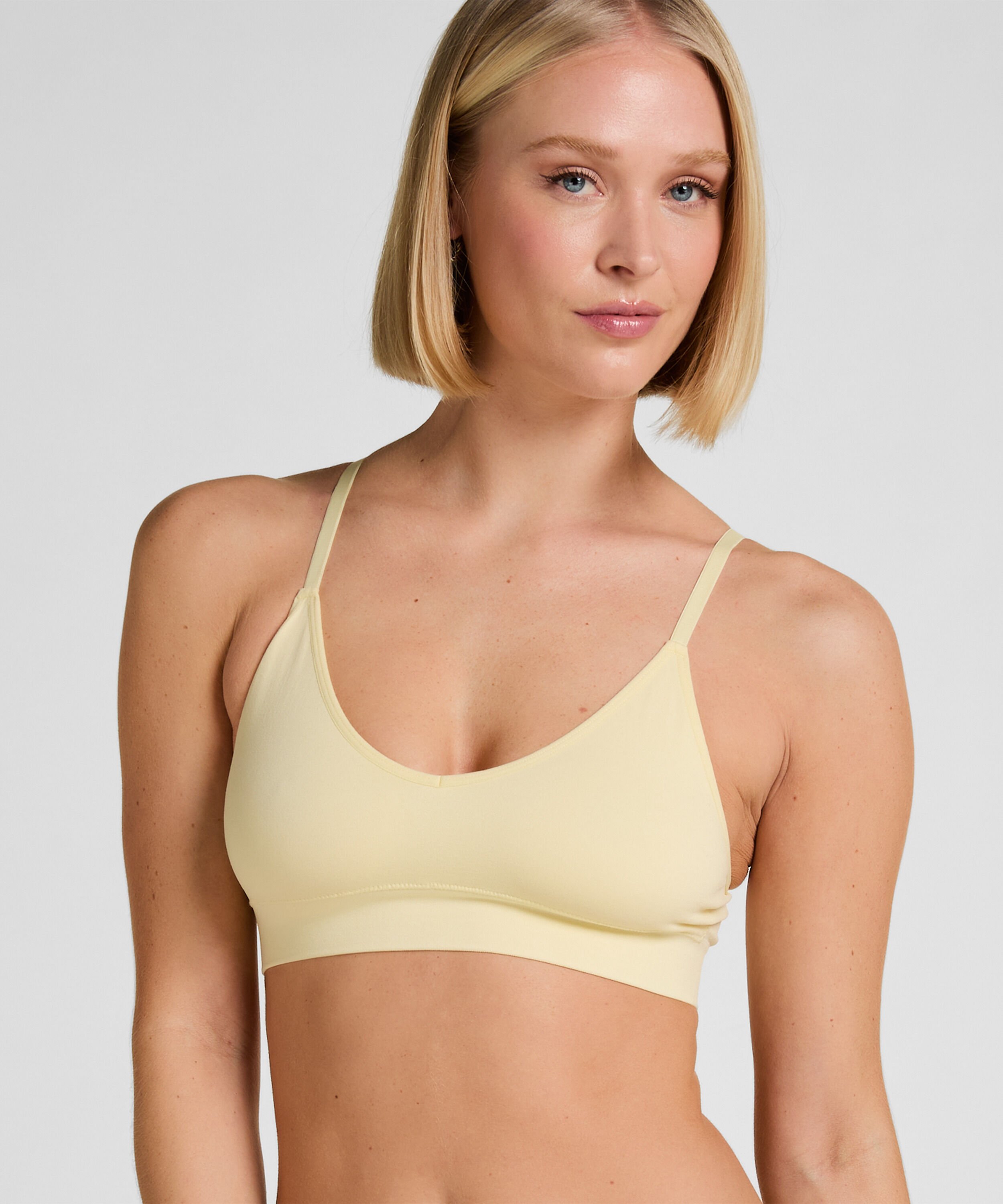 Tr&oacute;jkątny biustonosz bralette Dide, Ż&oacute;łty