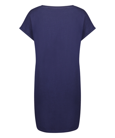 Koszula nocna z okrągłym dekoltem, Niebieski