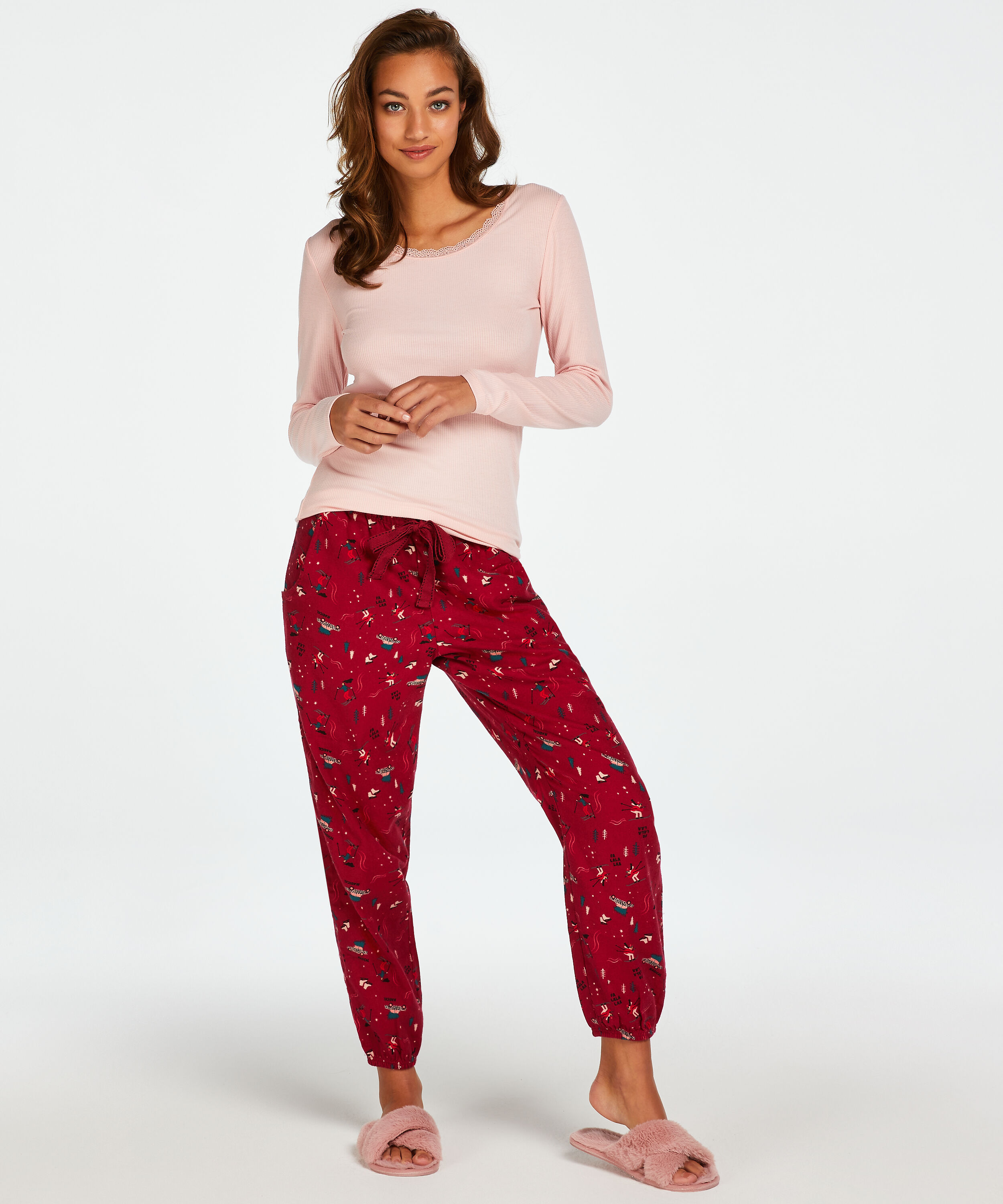 Petite Twill Pyjama pants, Czerwony