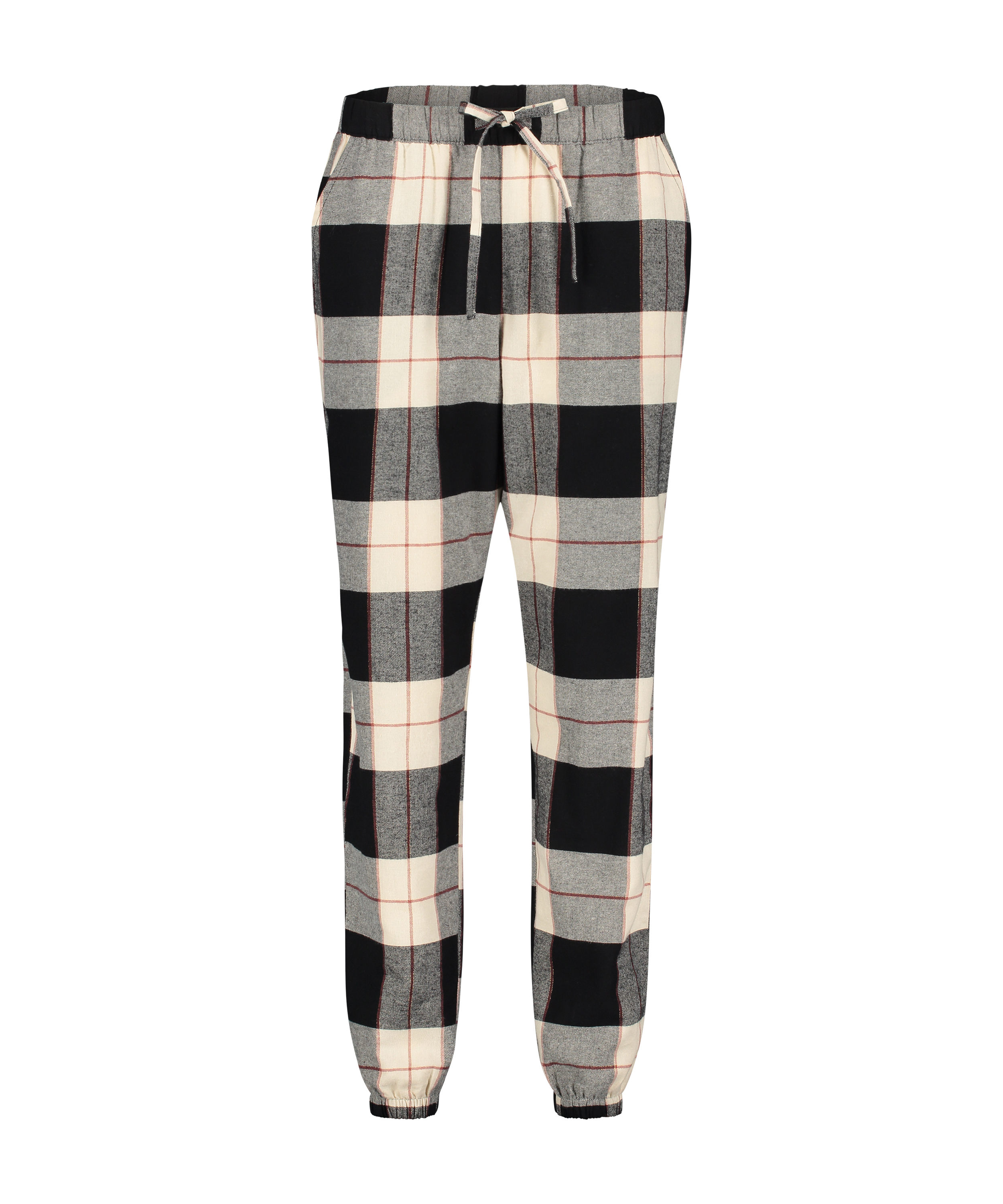 Twill Check pyjama bottoms, Czarny, main
