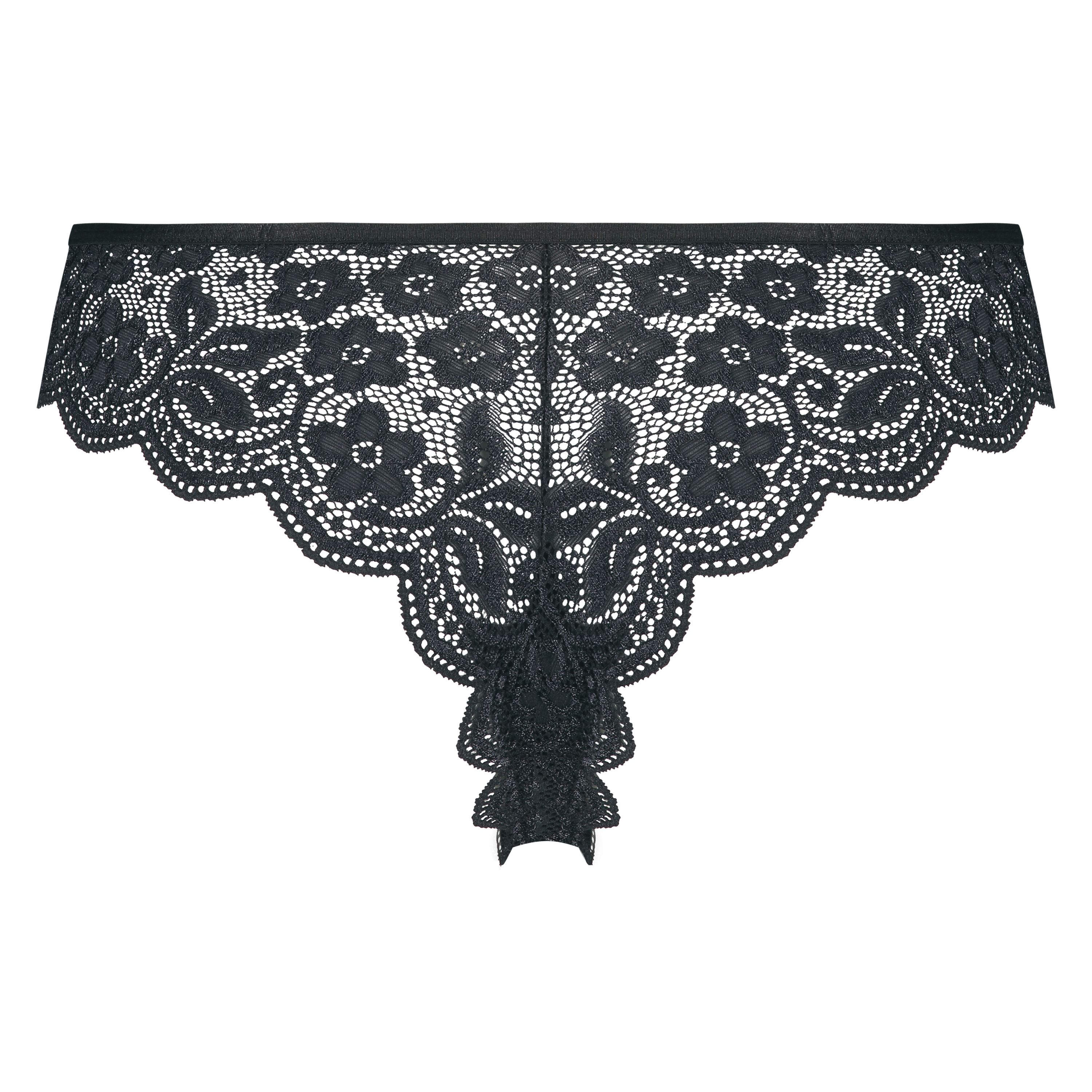 Koronkowe brazyliany z wysokim stanem, Czarny, main