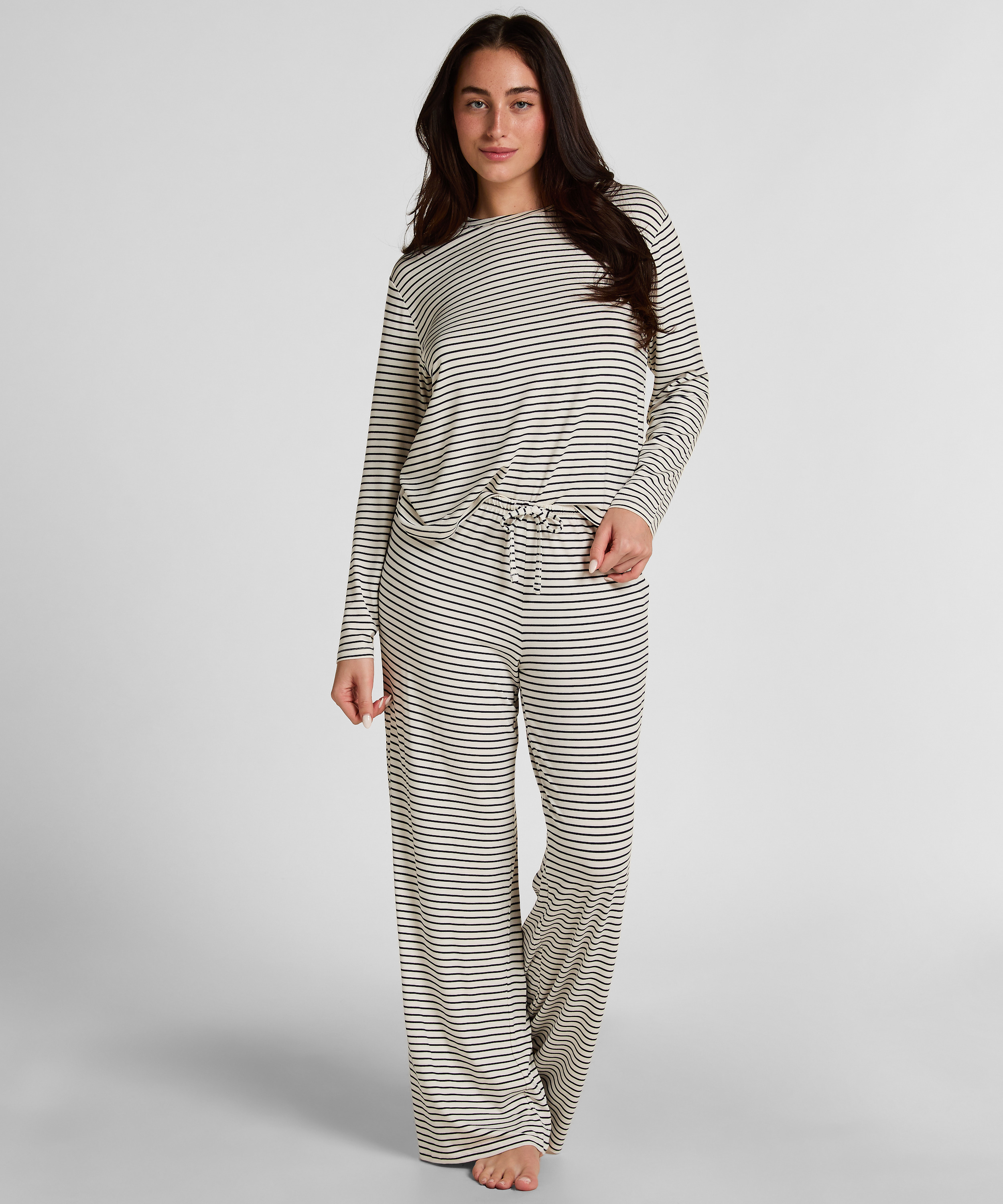 Pyjama Top Loose Jersey, Biały, main