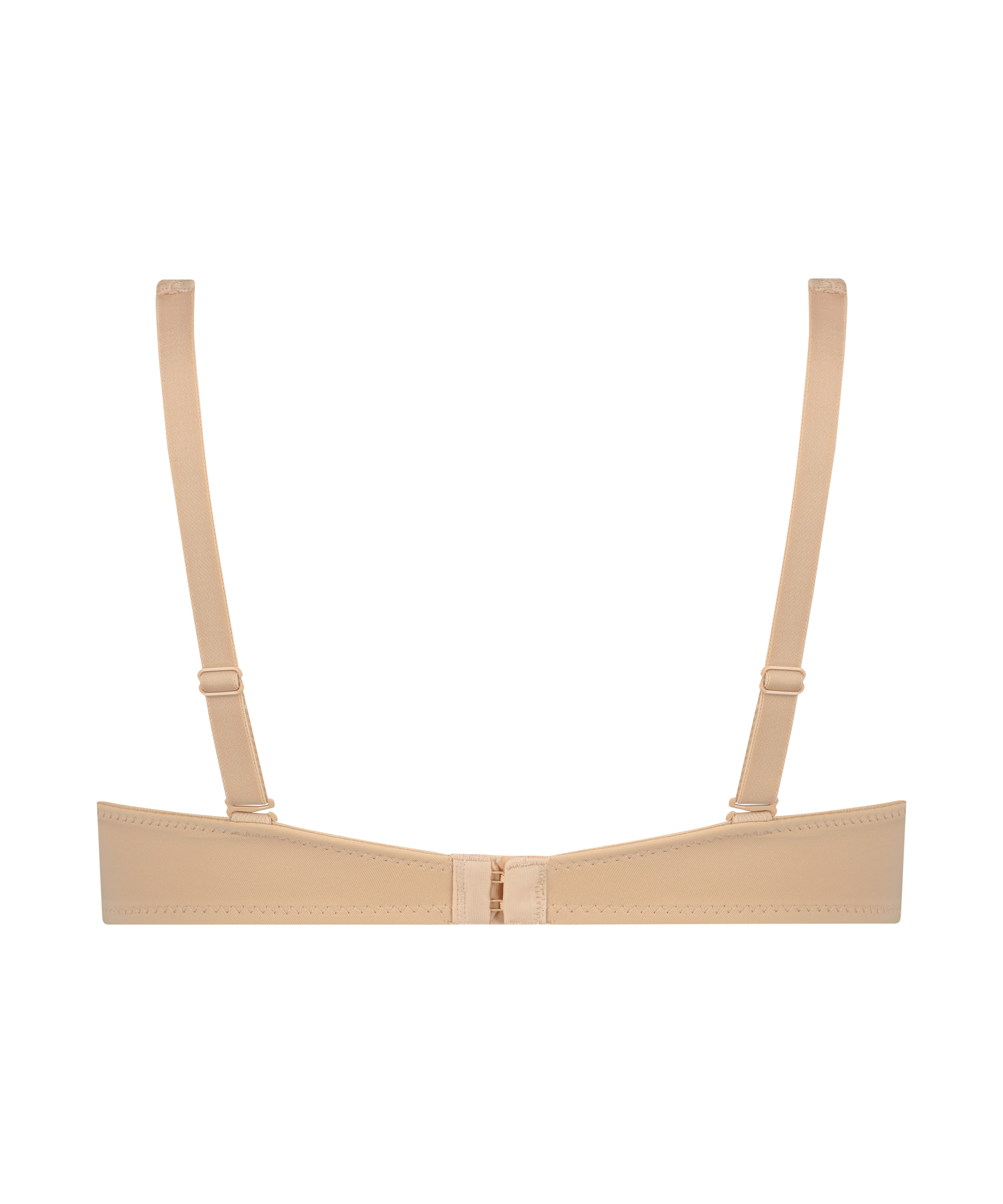 Satynowy nieusztywniony biustonosz z fiszbinami, Beżowy, main