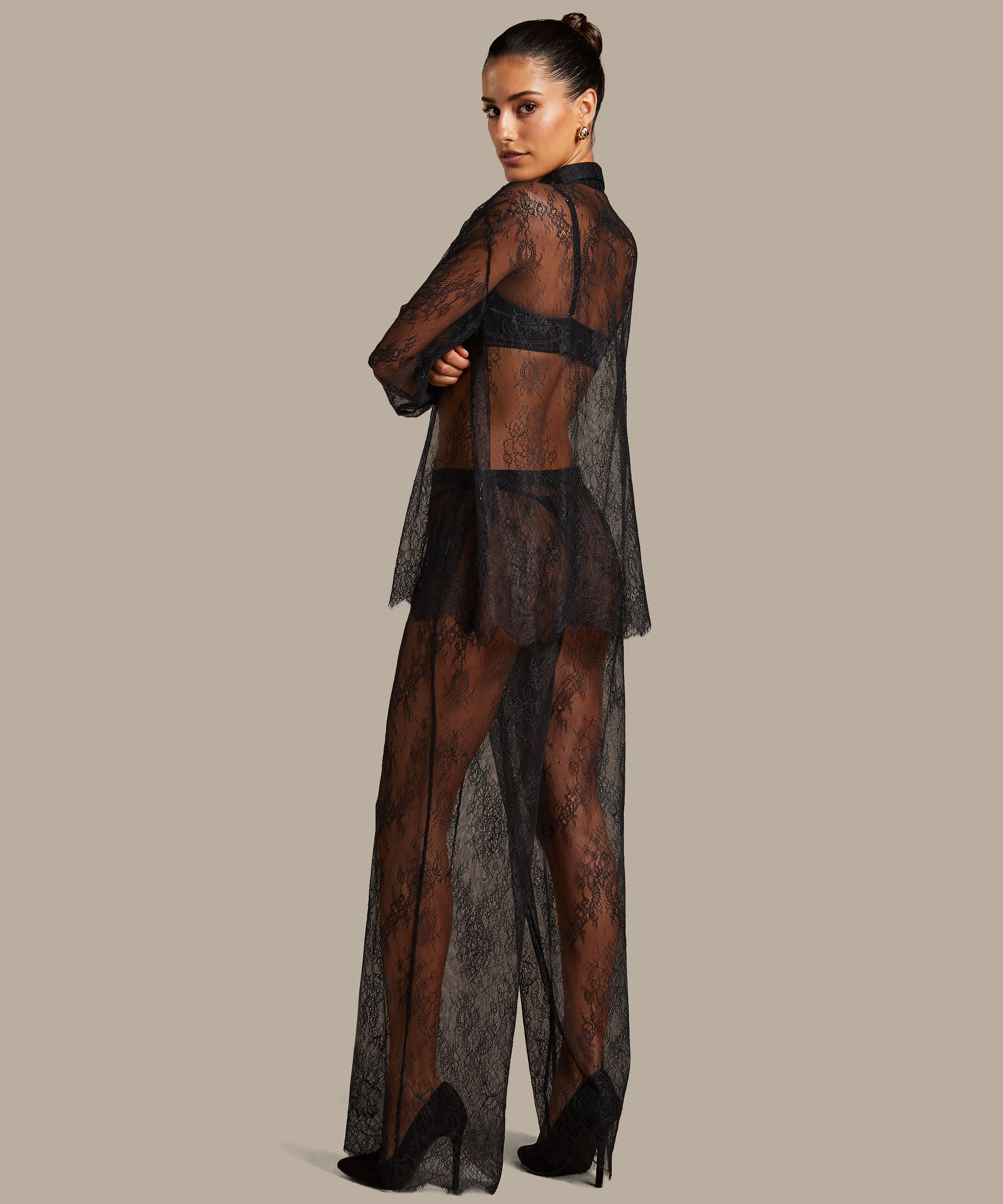 Spodnie Lace Camille, Czarny, main