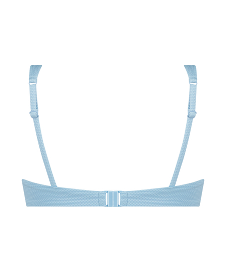 Nieusztywniona p&oacute;łokrągła g&oacute;ra od bikini z fiszbinami, Niebieski