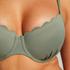 Usztywniany top bikini z fiszbinami Scallop, Zielony