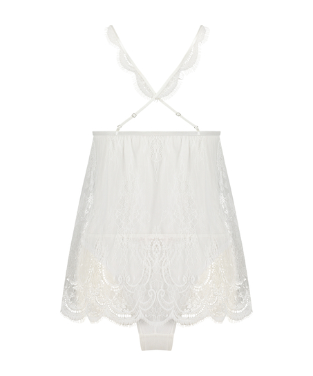 Koronkowa Babydoll dla nowożeńc&oacute;w, Biały